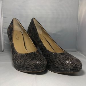 Nine & Co Brown Snakeskin Printed Heels - Size 7